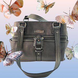 Rosetti Midtown Shoulder Bag Gray 2 Handles 11.5 Drop 11" x 8.5"
